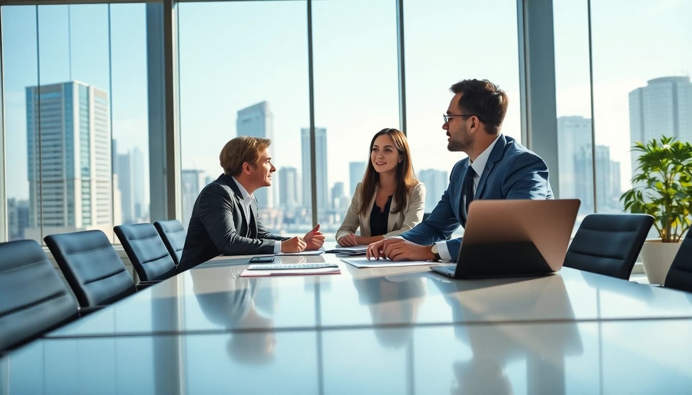 Headhunter Ingenieure in an engaging discussion, showcasing a professional recruitment environment.