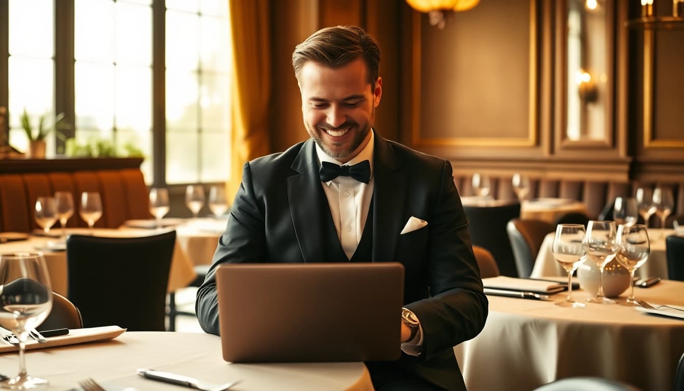 Headhunter Gastronomie vermittelt Fachkräfte in einem eleganten Restaurant-Setting.
