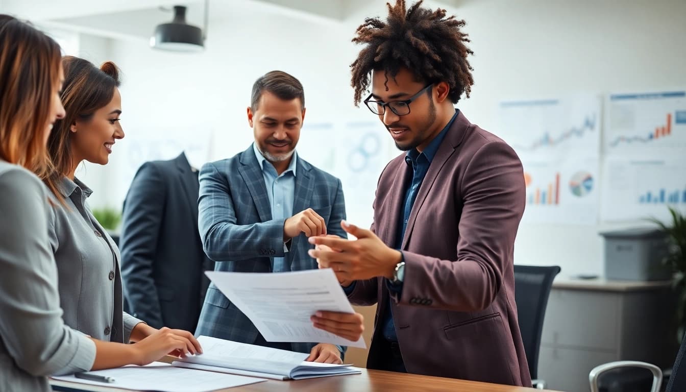 Effektive Personalbesetzung im modernen Büro mit Teamarbeit und Auswahlprozess.
