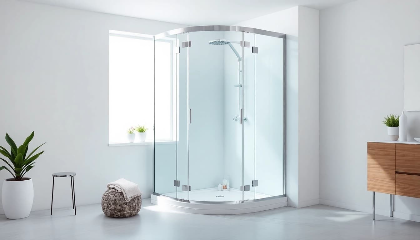 Genießen Sie die sonni Duschkabine 80x80 in einem eleganten Badezimmer mit modernen Akzenten.