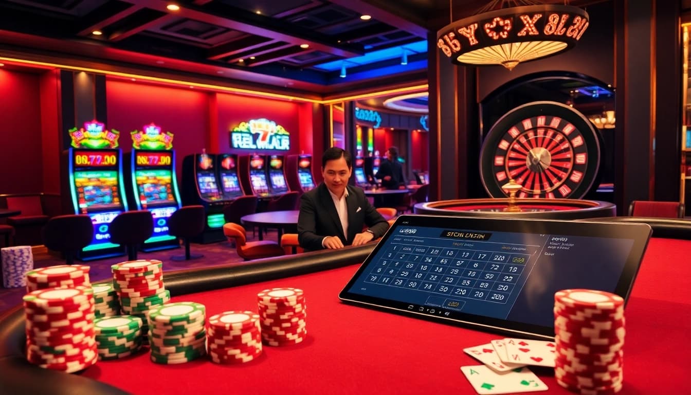 Experience thrilling gaming action at U888 with vibrant casino tables and exciting slots.