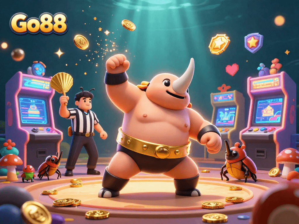 Experience winning at Go88 with thrilling arcade action, vibrant game elements, and energetic characters.