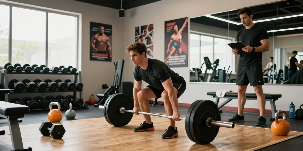Anabolika Shop - Bodybuilder lifting weights in modern gym, showcasing determination and energy.