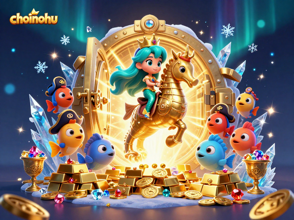 Spin jackpots with choinohu's underwater adventure featuring a mermaid and golden treasures.