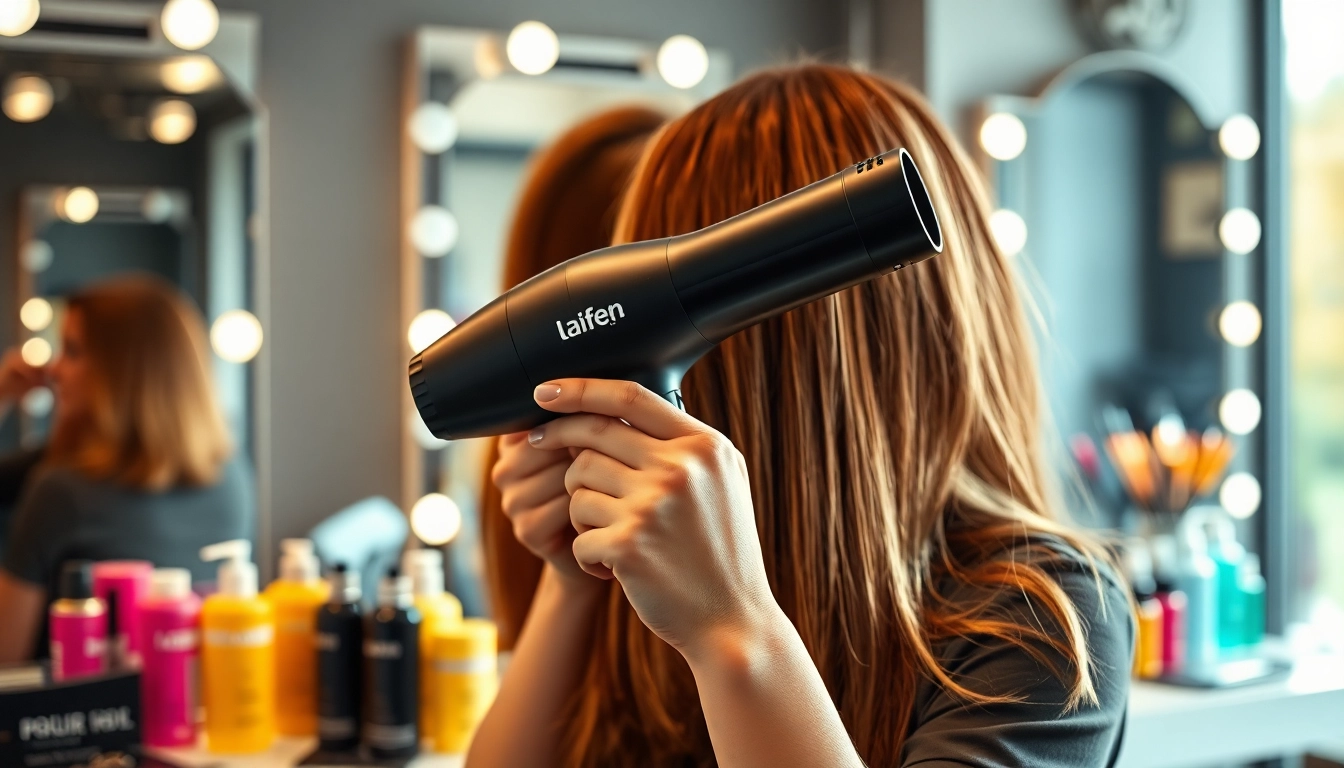Erleben Sie die Effizienz des laifen haartrockner bei einem professionellen Hairstyling im Salon.