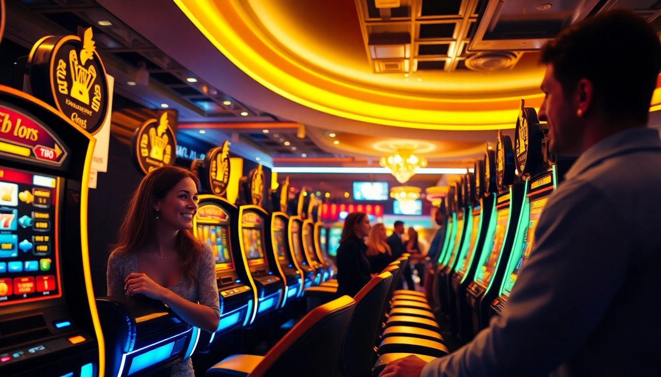 Erlebe das aufregende Spielen in Casinos ohne Gewinnlimit mit lebendigen Spielautomaten und glücklichen Spielern.