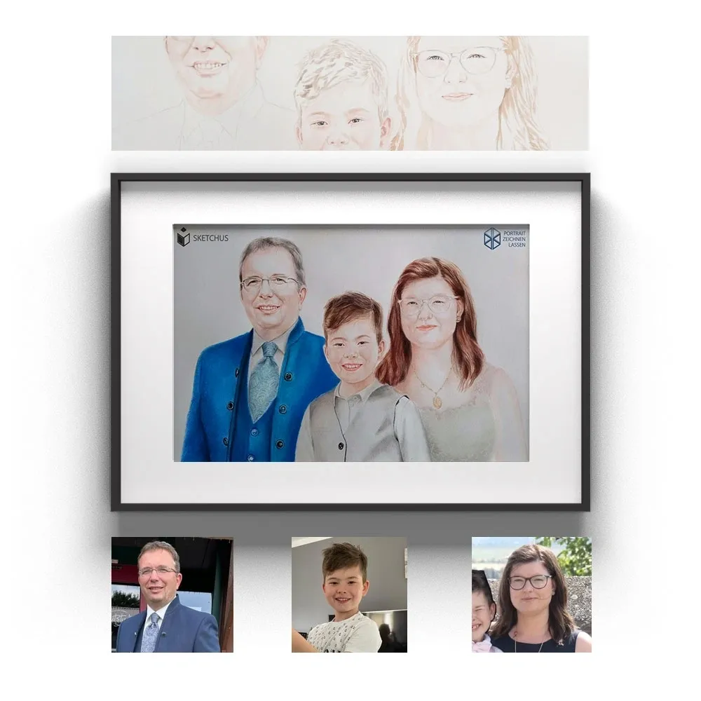 Lass dir ein Bild malen lassen bei Families Portrait – Perfekte Kunst nach deinem Bild