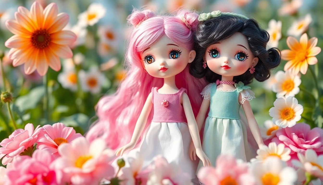 Gestalten Sie gut aussehende Gutdolls in einer bunten Gartenlandschaft.
