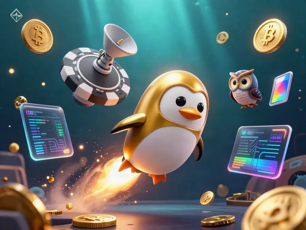 Fabet offers thrilling casino experiences as a golden penguin rockets towards a vibrant casino space station.