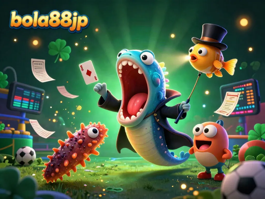 Bowl live betting magic with bola88jp as sea creatures perform dazzling tricks surrounded by sports betting excitement.