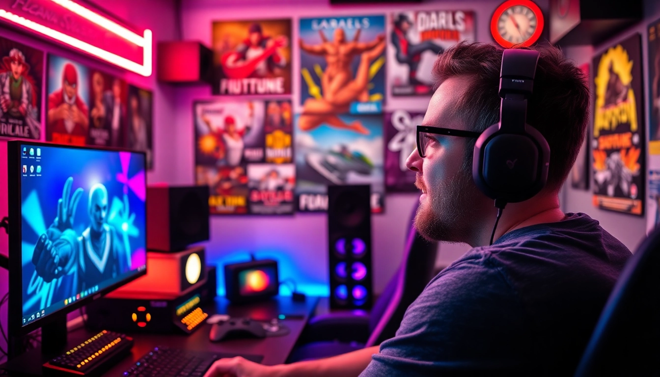Twitch Streamer Österreich in action, showcasing an engaging gaming setup and vibrant ambiance.