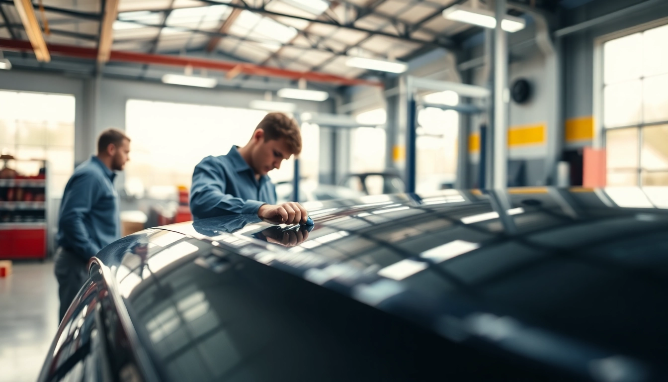 Kratzer Reparatur Auto München mit professionellen Technikern in einer modernen Werkstatt