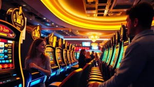 Erlebe das aufregende Spielen in Casinos ohne Gewinnlimit mit lebendigen Spielautomaten und glücklichen Spielern.