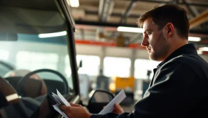 Kfz Gutachter Köln examining a vehicle with focus and precision in a professional environment.