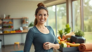 Erleben Sie inspirierenden Gewichtsverlust: Eine energische Person, die gesund lebt und aktiv trainiert.