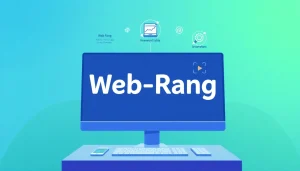 Visualisierung der Faktoren, die den Web-Rang beeinflussen, mit einer hellen und modernen Grafik.