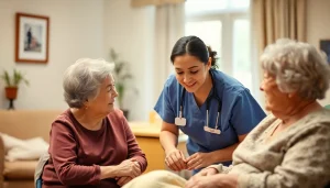 Supportive team providing ambulanter pflegedienst hameln for elderly care in a warm home environment.