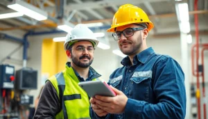 Techniker führt professionelle Sicherheitsüberprüfung (check) elektrischer Geräte durch, um Arbeitsplatzsicherheit zu gewährleisten.