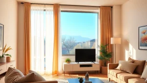 Plissee Maßanfertigung: Elegantes Plissee-Fenster im modernen Wohnraum, das natürlichen Lichteinfall zeigt.