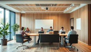 Headhunter Braunschweig - modernes Büro mit Teammeeting und inspirierender Atmosphäre.