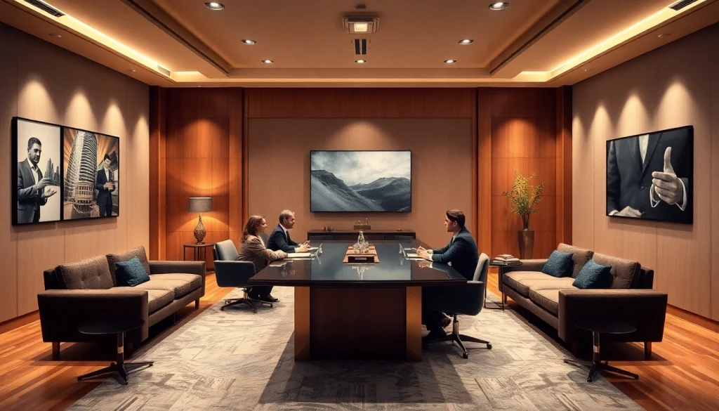 Professionelle Beratung in der Headhunter Agentur durch engagierte Fachkräfte am Konferenztisch.