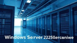 Modernes Rechenzentrum mit Servern als Windows Server 2025 Alternative.