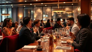 Networking among professionals at a high-end restaurant embodying the Headhunter Gastronomie experience.