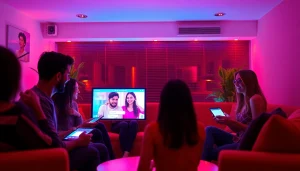 Inviting virtual environment showcasing engaging sex chat sessions with diverse individuals.