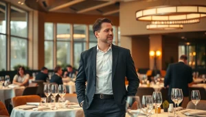 Headhunter Gastronomie berät einen Kandidaten in einem eleganten Restaurant.