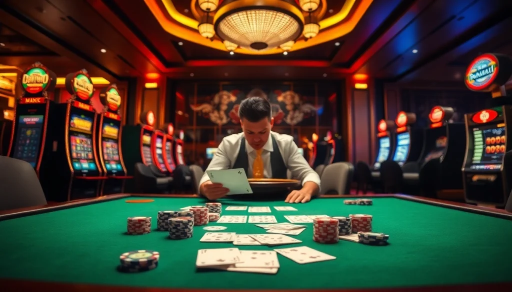 Exciting casino scene highlighting 88i bet with poker chips and a roulette wheel.