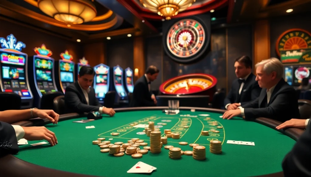 Experience the thrill of 88i bet at a luxurious casino, featuring cards, chips, and slot machines.