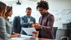 Effektive Personalbesetzung im modernen Büro mit Teamarbeit und Auswahlprozess.