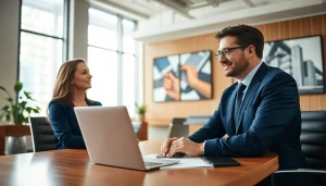 Headhunter Schweiz vermittelt erfolgreich Klienten in einem modernen Büro.