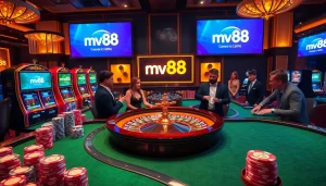 Experience the thrill of mv88 with glamorous casino tables and spirited gamers.