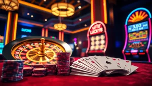 Trải nghiệm trò cược cao tại casino LUCK8 và LUCKY8 với cảnh roulette và poker sôi động.